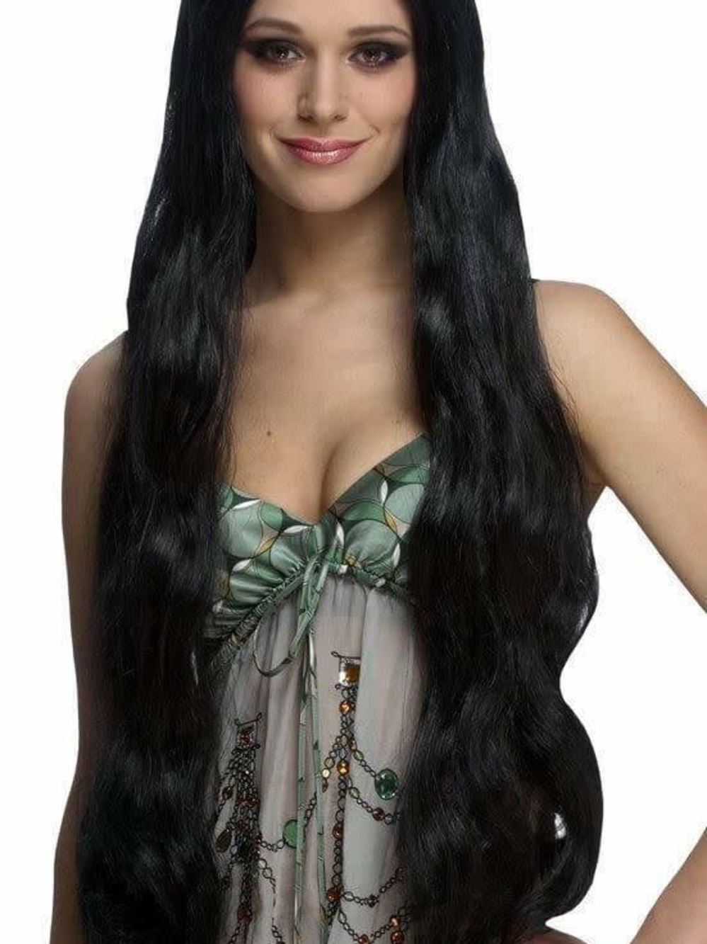 Atlantis Long Wavy Black Wig - Costume Culture by Franco (Pre-owned)